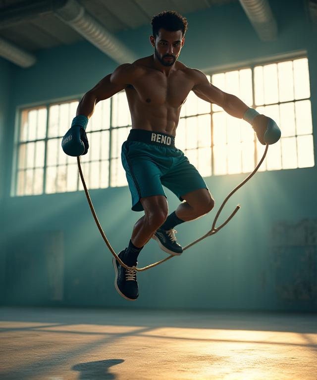 Athlete performing high-speed double unders with a professional jump rope in a Melbourne boxing gym